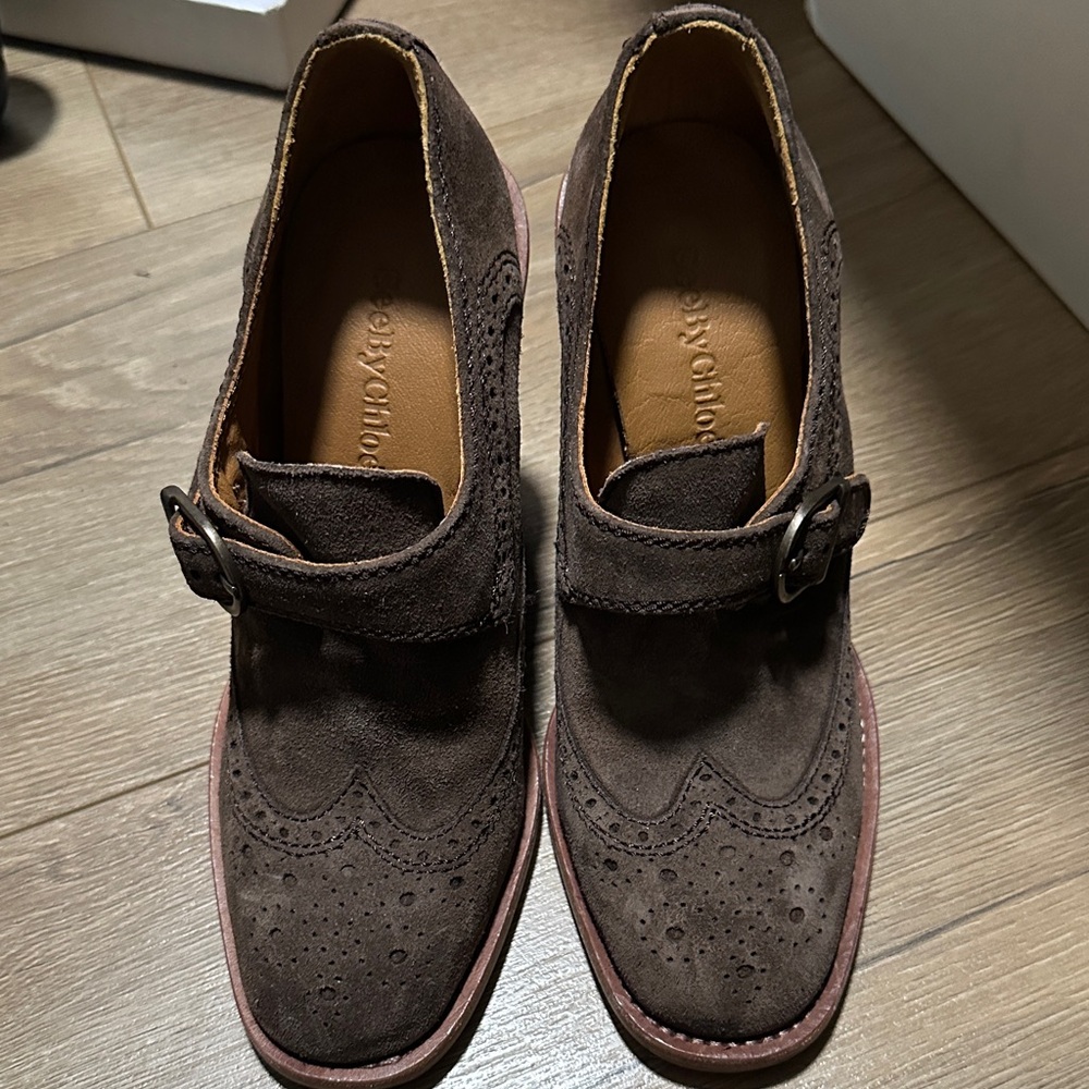 See By Chloe Dark Brown Suede Oxfords size 35 or 5 women’s